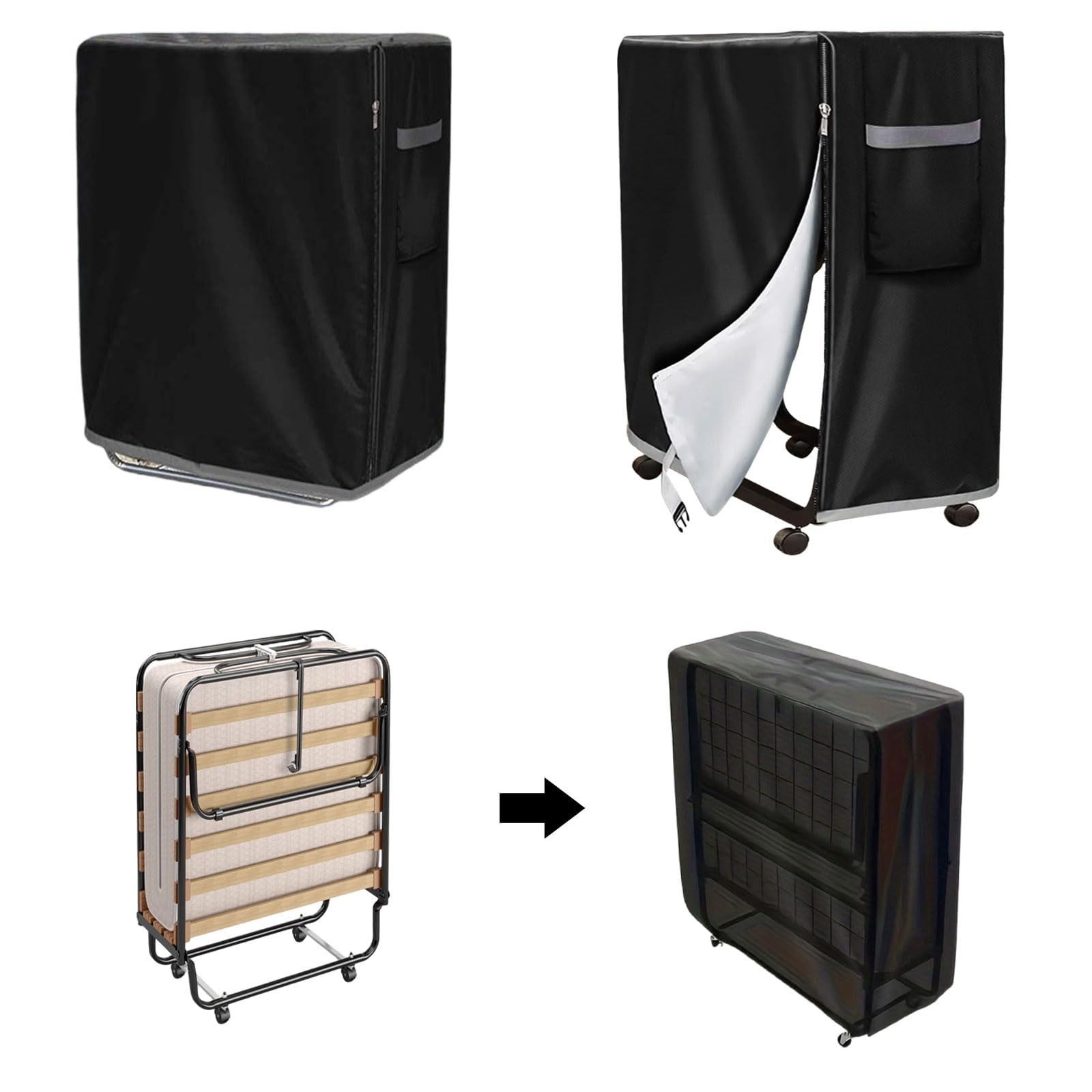 Housse lit pliant 99x38x114cm protège de la poussière et de l'humidité
