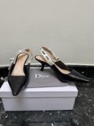 CHRISTIAN DIOR J’ADOR BLACK SMOOTH LEATHER SLING BACK POINTED TOE PUMPS SZ 39 — photo 2