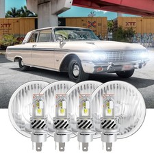 4pcs 5.75 5-34 Round Led Headlights Upgrade Drl For Ford Galaxie 500 1962-1974 4pcs 5.75 5-34 Round Led Headlights Upgrade Drl For Ford Galaxie 500 1962-1974