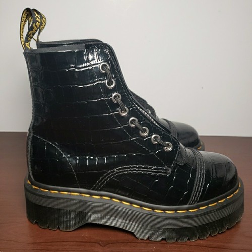 Botas Dr. Martens para mujer talla 7 Sinclair botas de plataforma de cuero negro - Imagen 4 de 11