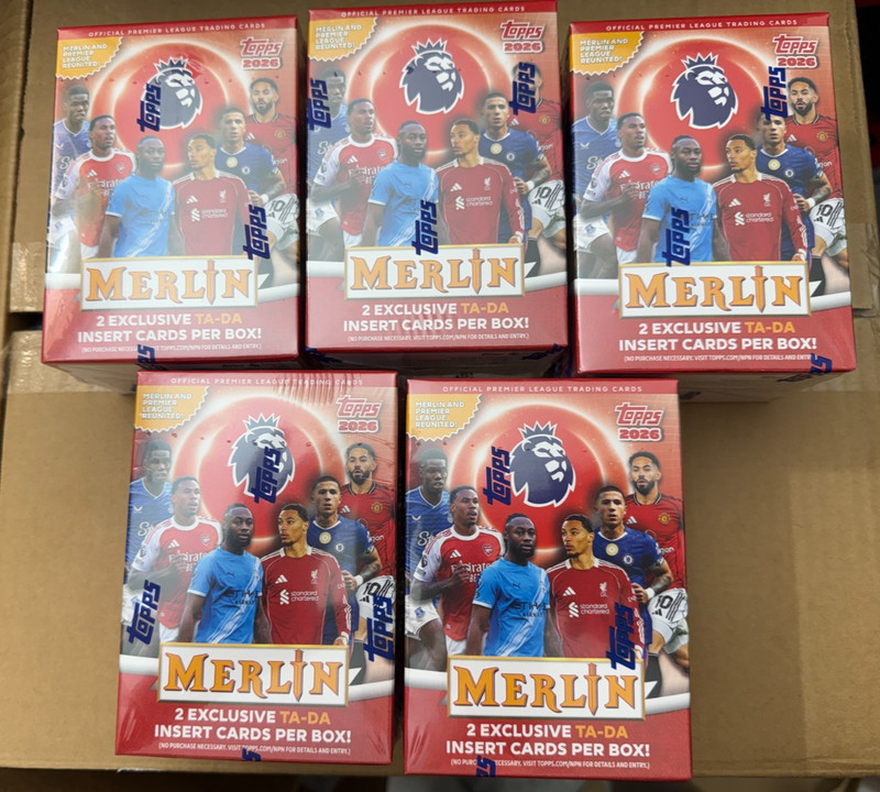 LOT 5 2025/26 Topps MERLIN English Premier League Soccer Sealed Blasters (24B)