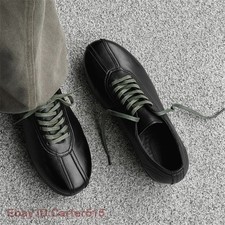 Round-toe German Training Shoes Men Lace Up British Retro Trendy Lazy Shoes