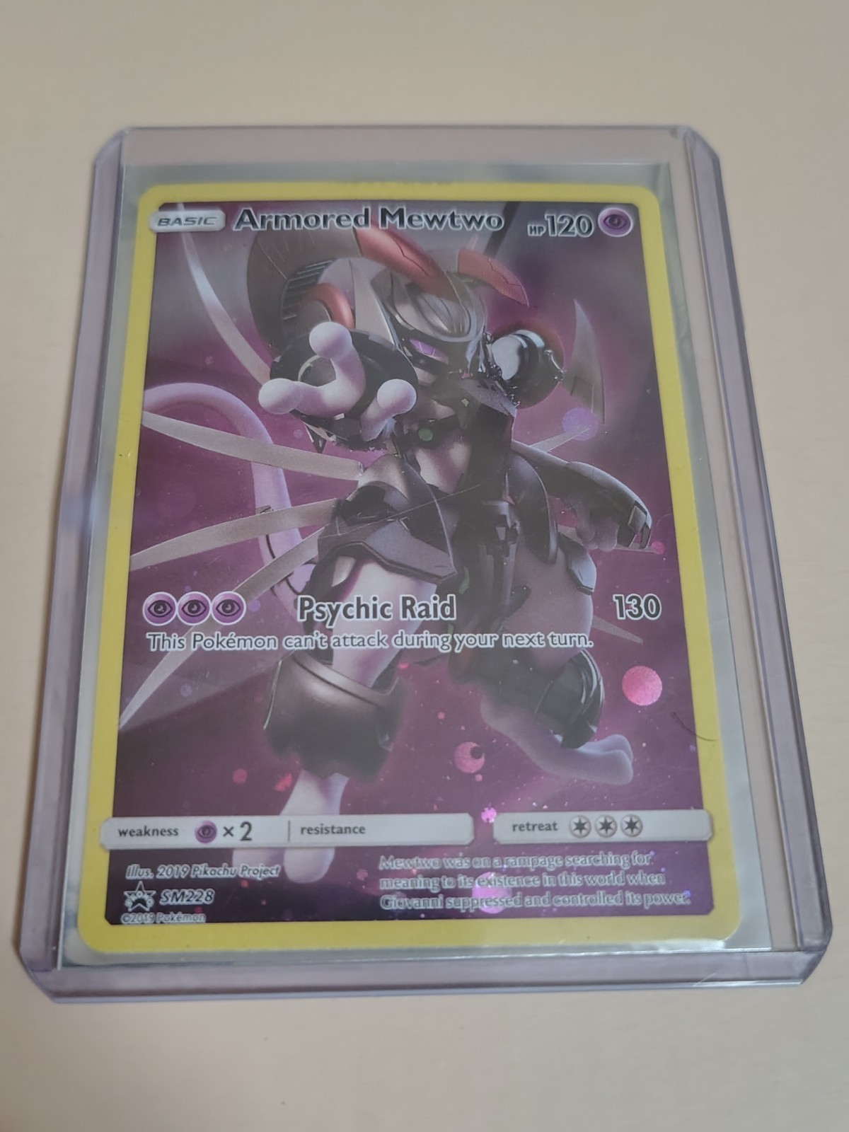 Pokémon TCG- Armored Mewtwo SM228 Black Star Promo Sun & Moon 2019 HP