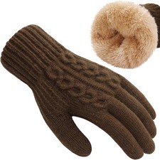Tavaleu Womens Winter Gloves - Touch Screen with Thermal Thick - Brown