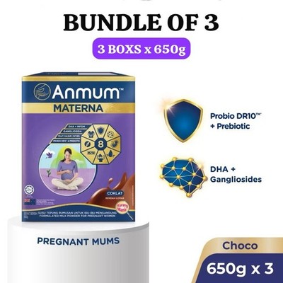 3X Boxs Anmum Materna Milk 650g For Pregnant Woman Choco Flavour (NEW & HALAL)