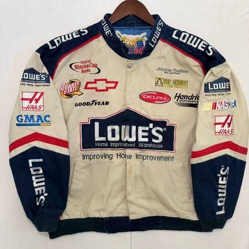 Vintage NASCAR Jimmie Johnson Jeff Hamilton Racing Jacket Mens XL Lowes - product listing photo