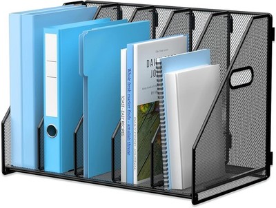 Desk File Organizer Metal Desk Magazine Folder Holder with 5 Vertical