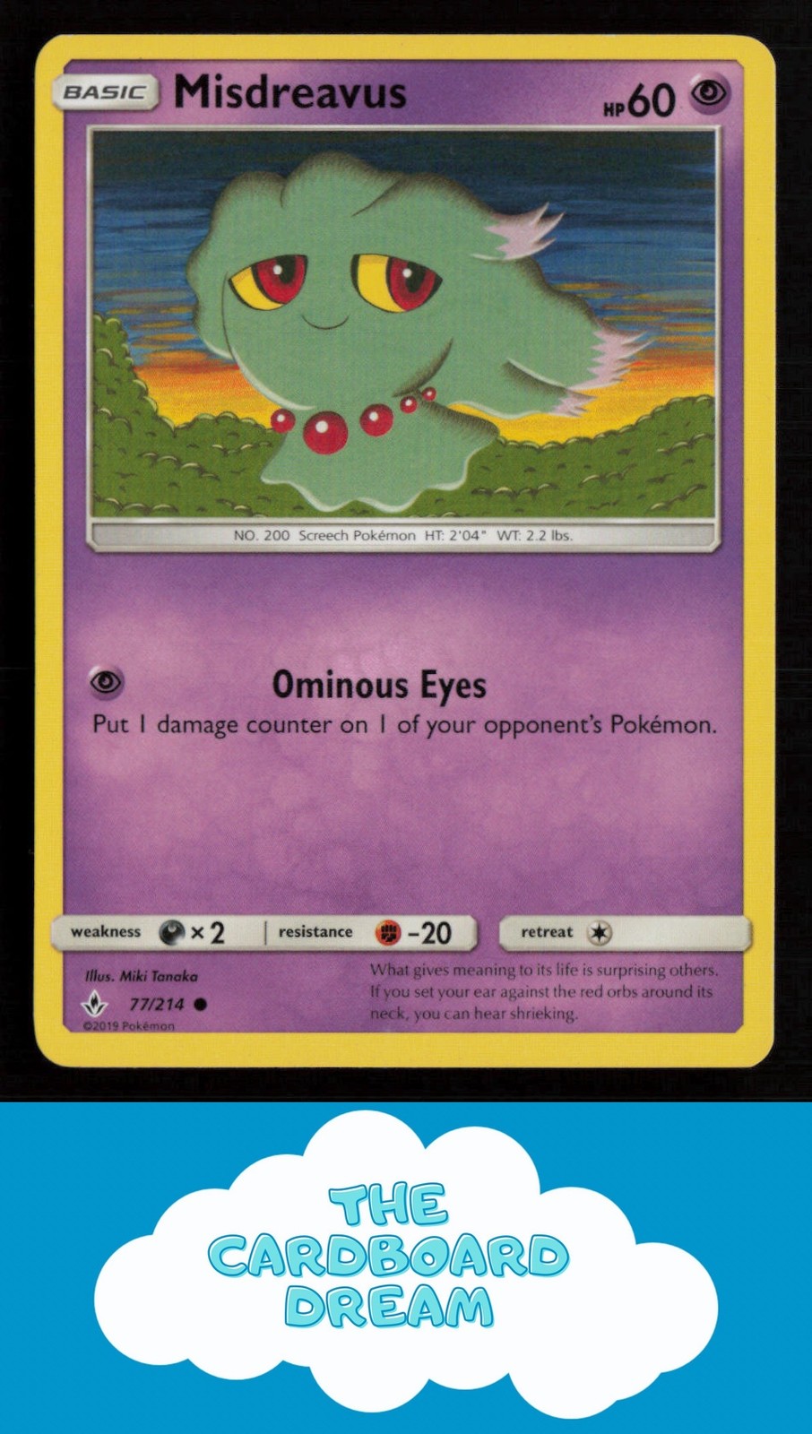 Misdreavus SM - Unbroken Bonds #77/214 Common Pokemon TCG