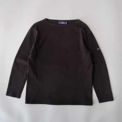 SAINT JAMES heavyweight cotton solid breton shirt, black, made in France, 3/SM