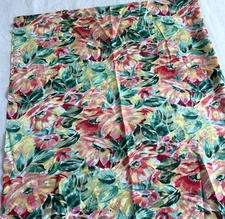Vintage 1990 MM Fab Inc Floral Silky Polyester Fabric Lightweight Hawaiian
