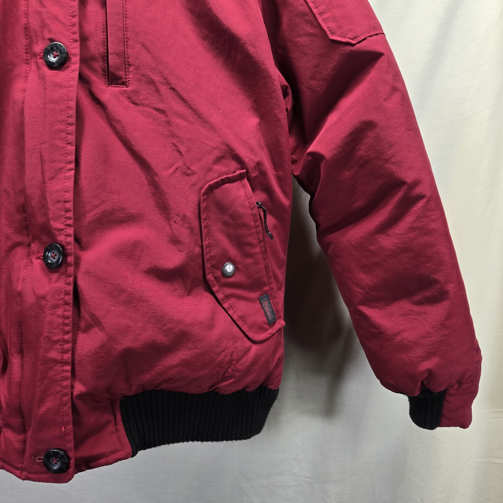 Woolrich Ruby Red Puffer Jacket Feather Down Faux… - image 5