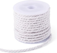 3mm White Polyester Twisted Cord for DIY Jewelry, Home Decor, Upholstery,