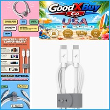 USB C to USB C Cable 2m 60W PD Fast Charging PowerKnit Data Sync White
