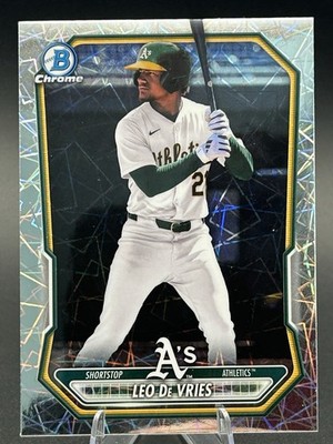 2026 Bowman Chrome - Leo De Vries #BCP-63 Lazer Refractor, Athletics B977