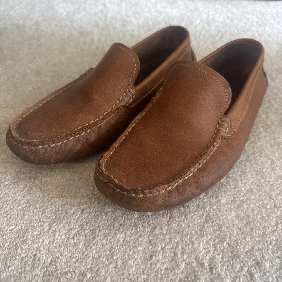 Johnson & Murphy Men’s 11M / Brown Tan Leather Driving Loafers Flex / See Pics! - Image 2 of 4