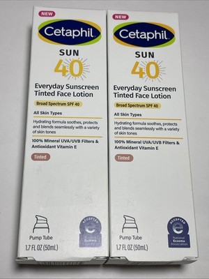 (2 BOX) Cetaphil Sun SPF40 Everyday Sunscreen Tinted Face Lotion 1.7oz  EXP:8/27