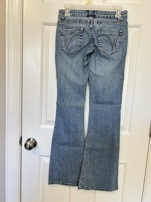 Y2K Lowrise Flare Wet Seal Blue Jeans Juniors Size 0 Reg 26x33 Vtg
