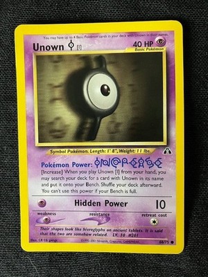 Unown I Hidden Power 40 HP Pokemon Neo Discovery TCG Card 68/75