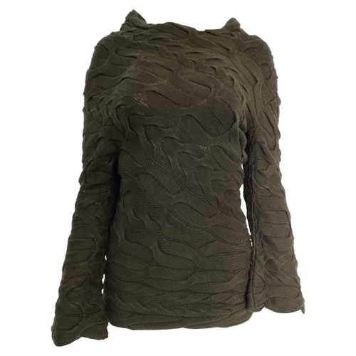 Alexander Mcqueen Knitted Sweater In Wool Women Olive Size 40