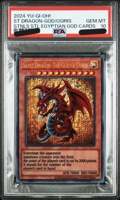PSA 10 YU-GI-OH! STAINLESS STEEL EGYPTIAN GOD CARDS ST DRAGON GOD
