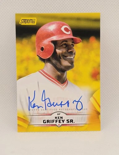2025 Topps Stadium Club Ken Griffey Sr  Auto SP Yellow On Card Reds