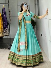 Indian Ethnic Chanderi Lehenga Choli Party Festival Wear