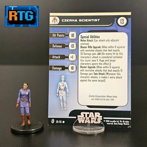 Star Wars Miniature and Card - Czerka Scientist #38 - WOTC - RPG
