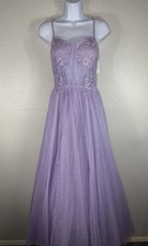 Windsor Tia Lavender Lace Tulle Corset Formal Ball Gown Size 7 Prom Dress NEW