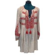 Free People Wind Willow Boho Embroidered Mini Dress Blogger Favorite Size XS