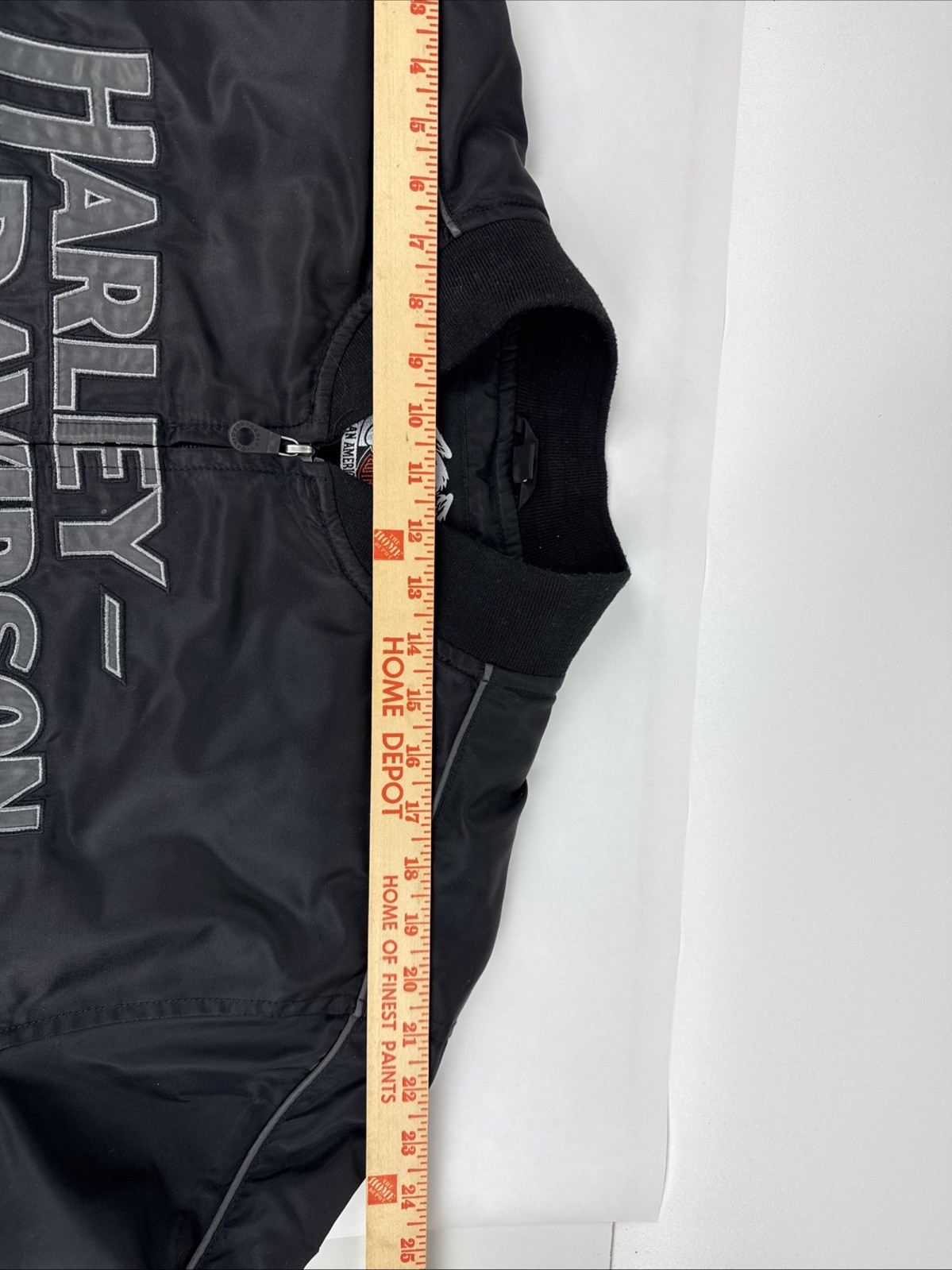 HARLEY DAVIDSON Biker Nylon Jacket Lined Men’s Size Large All Zippers Function.