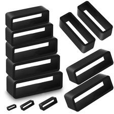 Silicone Watch Band Holder Retainer Loops Strap Rubber Ring Keeper Black