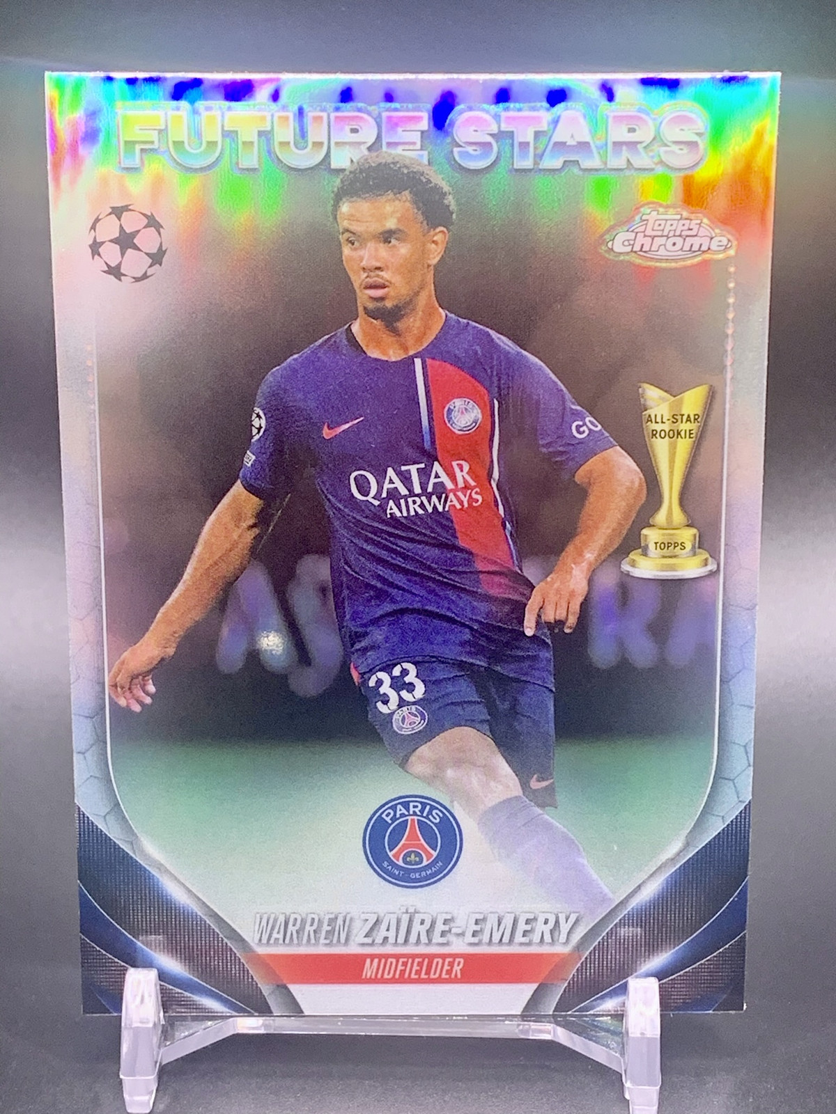2023-24 Topps Chrome UEFA Future Stars Warren Zaire-Emery #159 Refractor