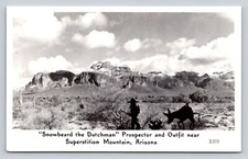 Rppc Snowbear Prospector And Outfit Near Superstition Mountain Arizona P856