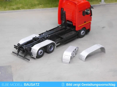 ELBE-MODELL EM662 1:87 3x Paar runde Riffelblech Kotflügel passend für Herpa Umbau Eigenbau