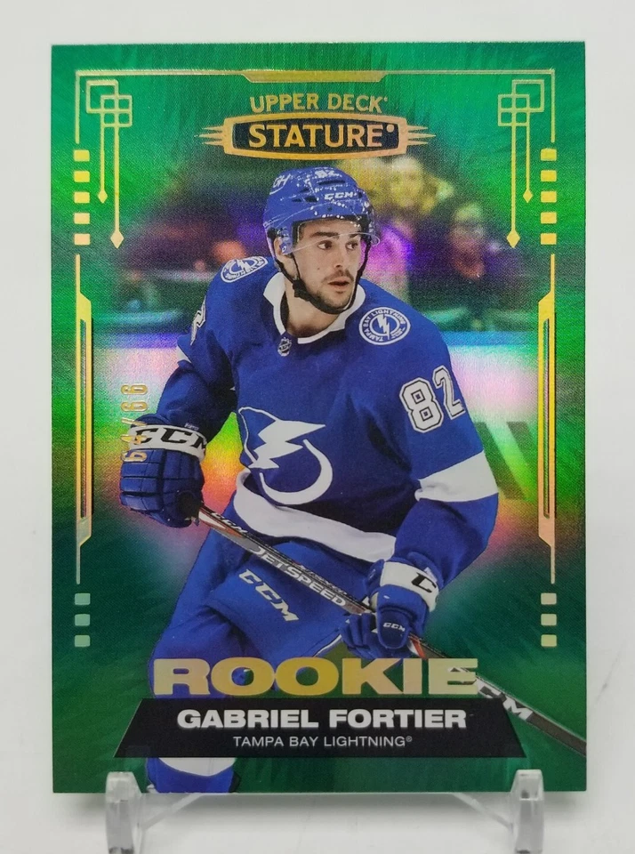 2021-22 UD Stature GABRIEL FORTIER Rookie Photo Variation Green /66 TB Lightning - Image 2 of 4
