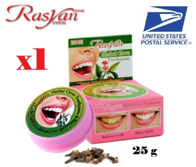 1 ISME Rasyan Clove Toothpaste Herbal Whitening Teeth Guava Leaf Thai 25g  R6