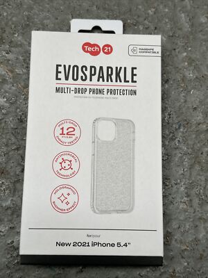 Offizielle Tech 21 Evo Sparkle Cover für iPhone 13 Mini 5,4'' silber T21-8909