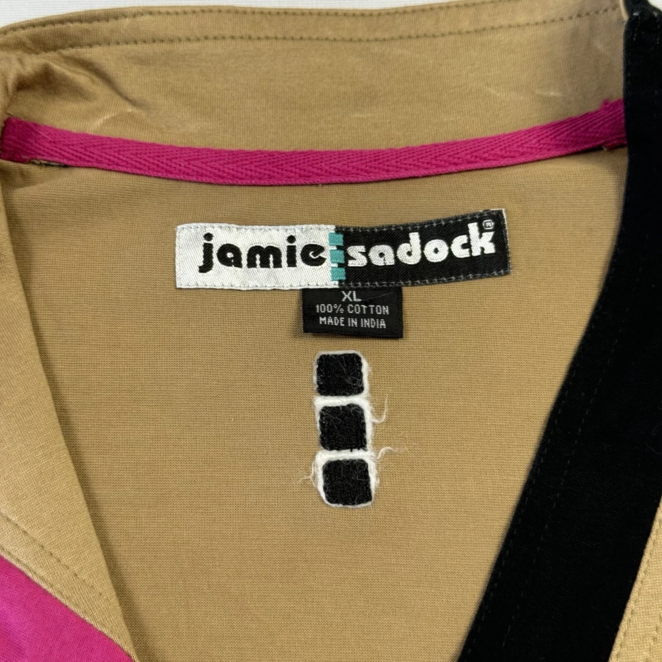 Jamie Sadock Women's Polo Shirt Golf V-Neck Short Sleeve Cotton Brown Tan Sz XL - Image 3 of 4