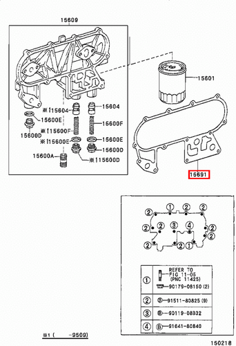 Genuine Hilux LN107 LN106 LN105 2L 3L Oil Filter Bracket Cooler Cover Gasket - Picture 9 of 20