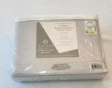 Valmor Estates 4 Piece Embroidered Queen Sheet Set Grey
