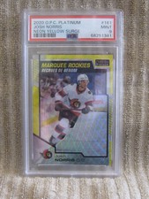 2020-21 O-Pee-Chee Platinum Marquee Rookies Neon Yellow Surge Josh Norris PSA 9
