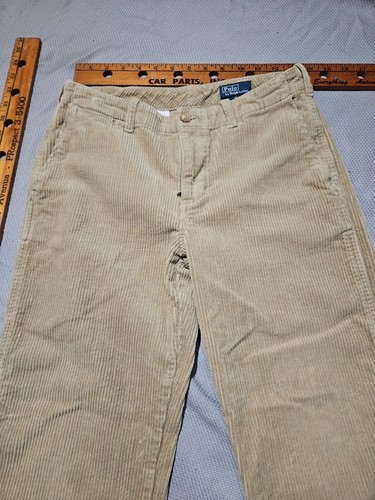 Vintage Polo Ralph Lauren Pants Youth Boys Size 14 Beige Corduroy Flap Pockets - Picture 3 of 13