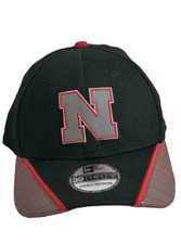 Nebraska Cornhuskers Hat Cap Fitted 39/30 New Era Black Small/Medium