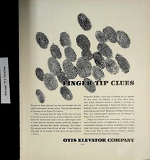 1937 Otis Elevator Finger Tip Clues Vintage Print Ad 5921