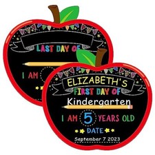 First and Last Day of School Board - 13.2" X 10.3" Double Sided 2-apple Shape