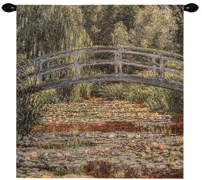Giverny Bridge Woven Tapestry | Claude Monet Wall Art with Tunnel Hanging