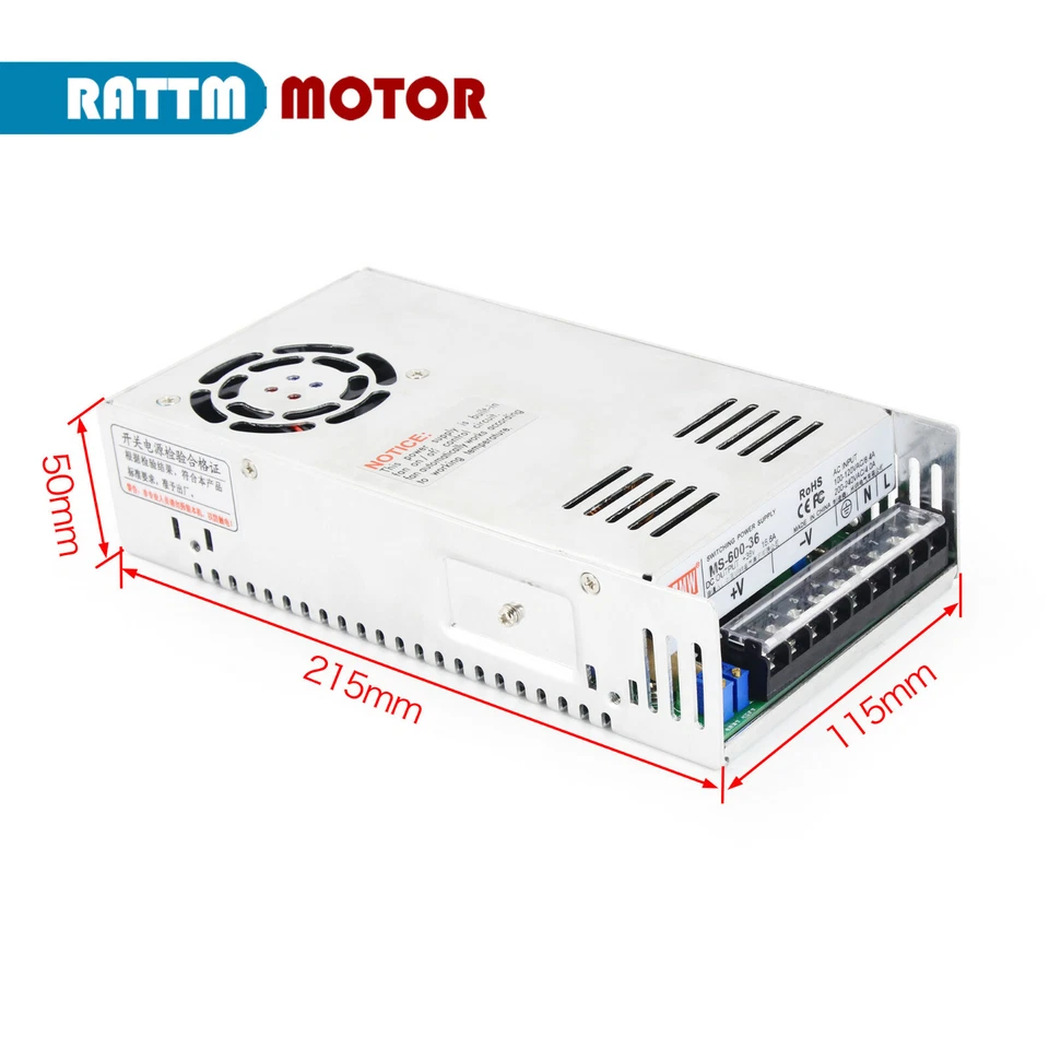 【EE. UU.】 12V 36V 48V 60V DC Fuente de alimentación PSU 600W 72V para LED/CCTV/CNC/Servomotor Foto 2 de 4