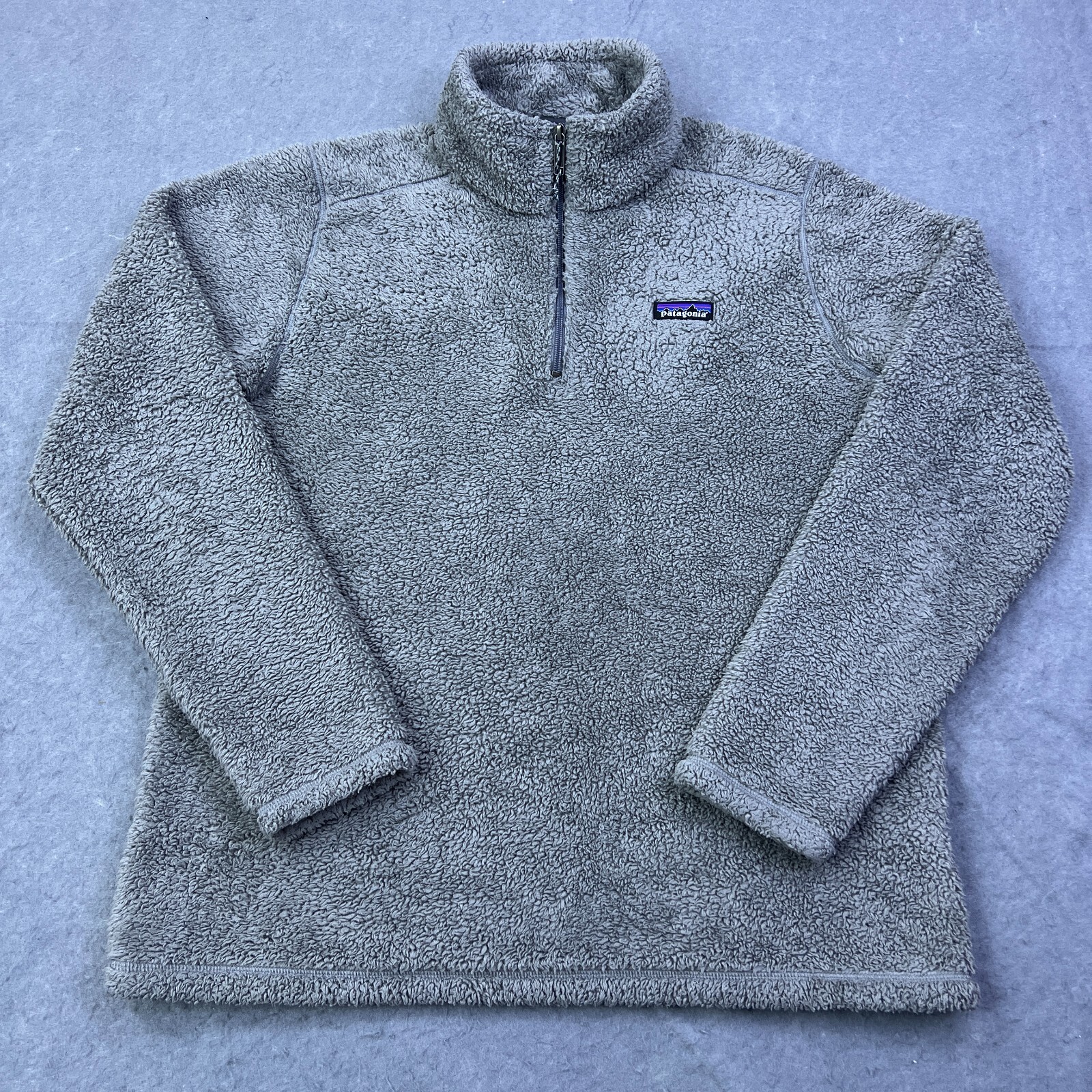 Patagonia Mens Large Gray Los Gatos 1/4 Zip Deep Pile Fleece Pullover for Outdoor Adventures