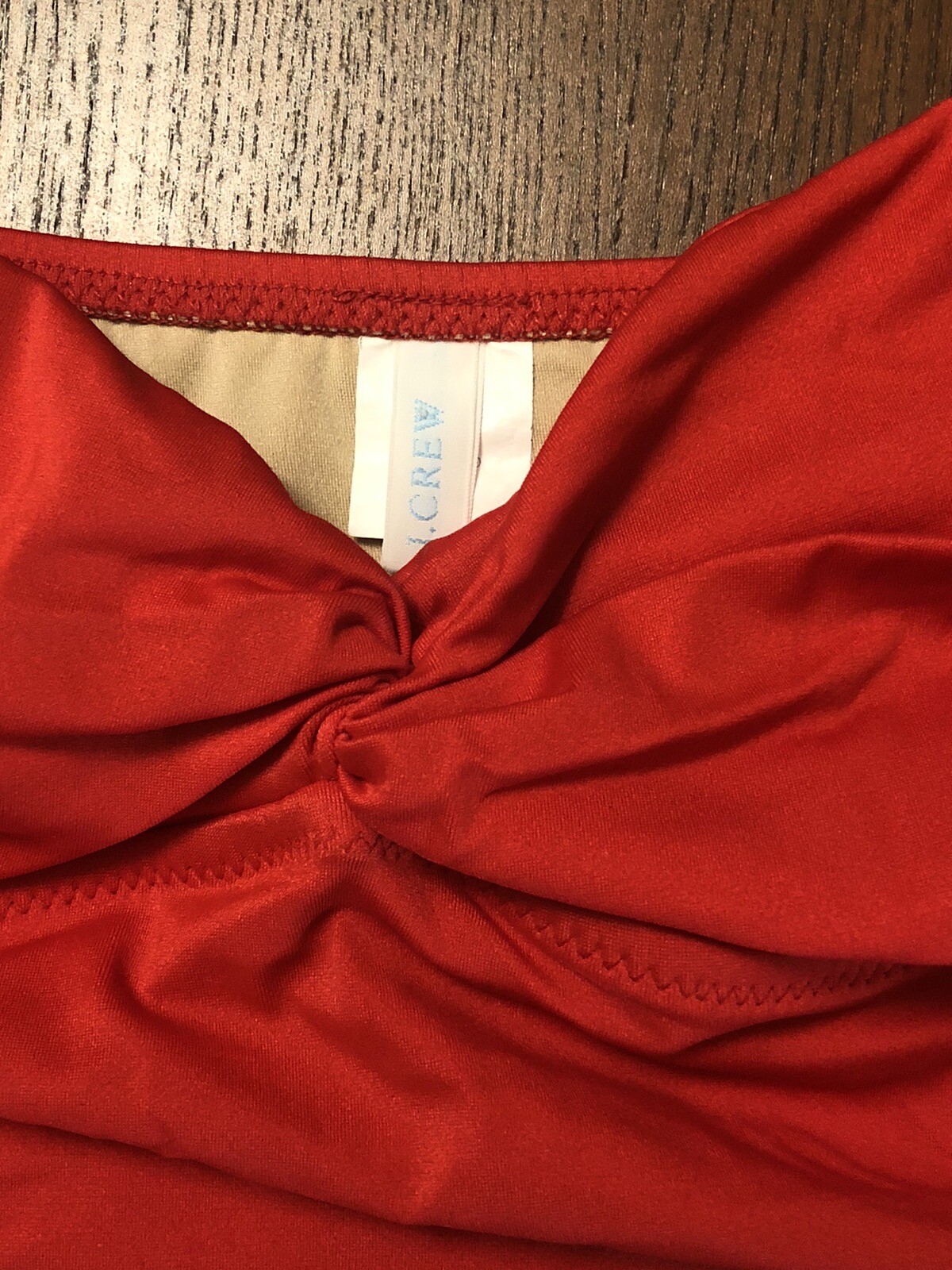 J. Crew Solid Red Strapless One Piece Swimsuit Wo… - image 5