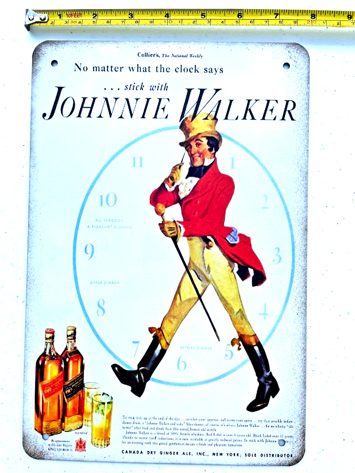 Johnnie Walker Tin Sign Scotch Whisky Whiskey Scotch Retro Vintage Ad Metal Sign